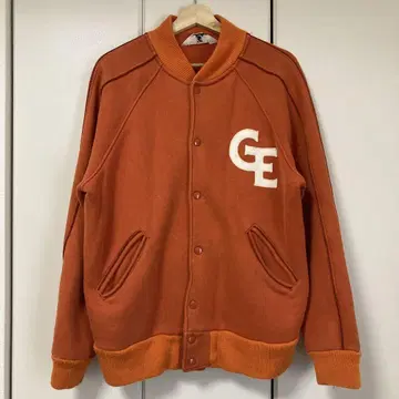초기 GOOD ENOUGH 오렌지 맨투맨 바시티 자켓 S 굿이너프
