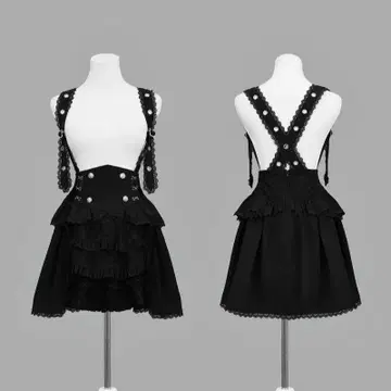 정품 DimMoire 디무모아르 몽환의 서스펜더 스커트 Black