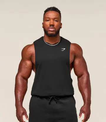 GYMSHARK 블랙 탱크탑 2XL