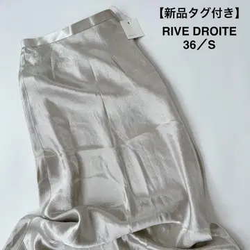 택 포함 새상품 RIVE DROITE 리브도와 새틴 내로우 롱 스커트
