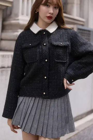 Two-Tone Tweed Jacket M