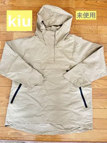 kiu 후드 부착 베이지 레인코트 미사용품