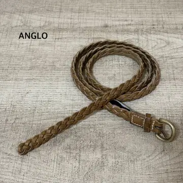 잉글랜드제 ANGLO 가죽 벨트 브라운 슬림 80 뜨개질 가죽