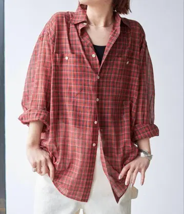 SPICK&SPAN 코튼 보일 체크 셔츠