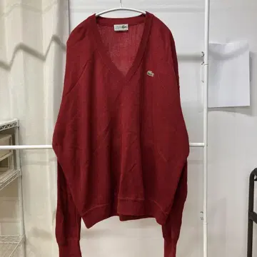 [스페인산] Lacoste 빨간색 니트 스웨터 XL 사이즈