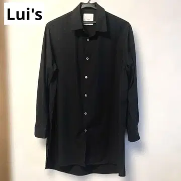 Lui's 블랙 롱 셔츠 긴팔 오버 셔츠