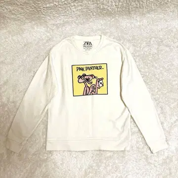 ZARA x PINK PANTHER 콜라보 맨투맨 화이트 S