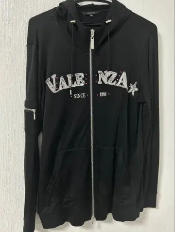 VALENZA 40 풀 집업 후드티 블랙