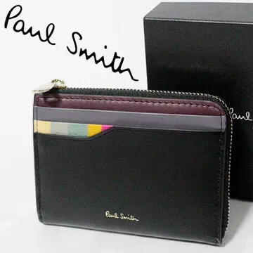 새상품 박스 포함 폴스미스 스월 스트라이프 프래그먼트 케이스 지갑 블랙