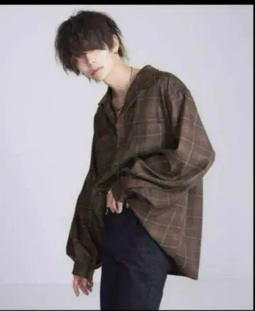 ADRER ] 돌먼 슬리브 오픈 카라 셔츠