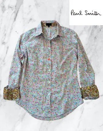 새상품급 폴스미스 블랙 꽃무늬 긴팔 셔츠 겉옷 40 L 여성용