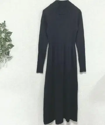 카리나 루체 하이넥 리브 니트 원피스 블랙 M
