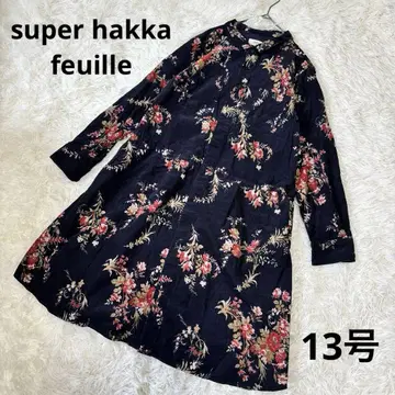 super hakka feuille 꽃무늬 코듀로이 원피스 네이비 L