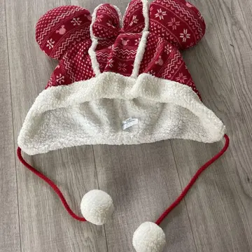[새상품급] 디즈니 미니 빨간색 팬캡 플리스 모자 겨울 58cm