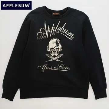 APPLEBUM 스컬 프린트 크루넥 맨투맨 L