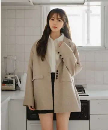 오버 사이즈 멜란지 테일러드 자켓