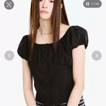 FEKETE 2WAY PUFF SLEEVE BLOUSE