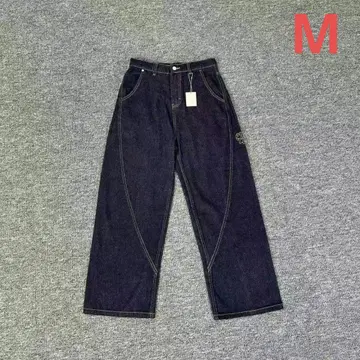 미사용 mertra M 사이즈 다크 블루 와이드 레그 데님