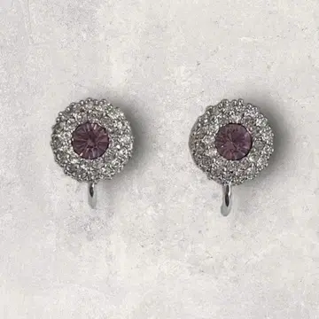 Swarovski 보라색 플라워형 귀찌