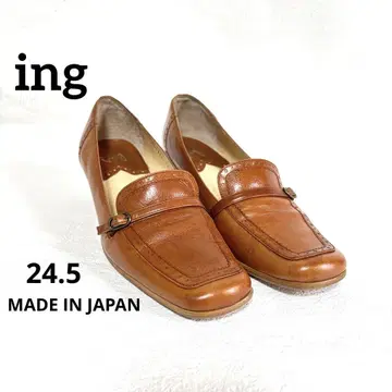 ing 벨트 디자인 로퍼 힐 카멜 24.5