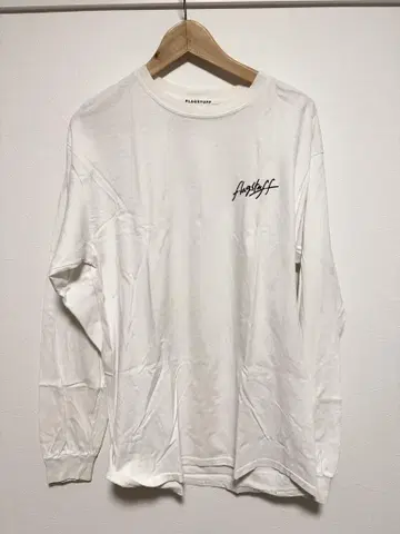 [ 명작 ] FLAGSTUFF 플래그스터프 백 프린트 롱 T 화이트