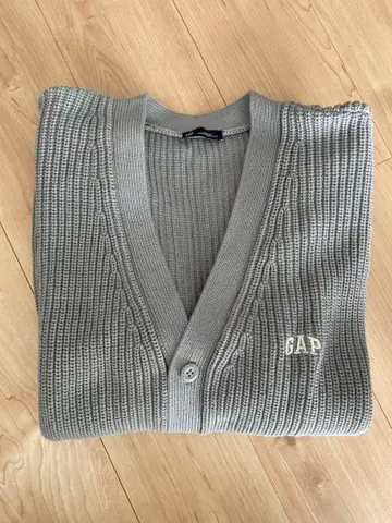 GAP 그레이 리브 가디건 L