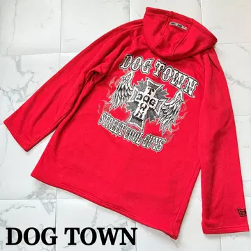 DOG TOWN 도그타운 로고 맨투맨 후드티 레드 Y2K