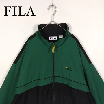 FILA 집업 나일론 자켓 그린/블랙 XXL y2k