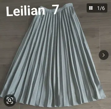 Leilian 레리안 바이컬러 플리츠 롱 스커트 7호 그레이 안감 있음
