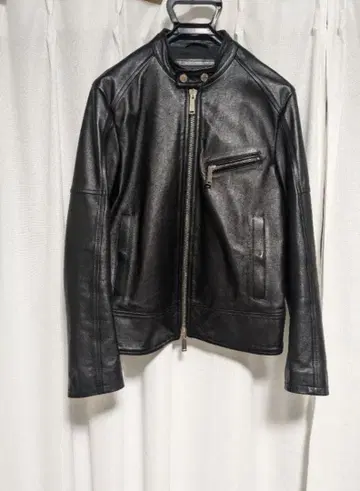 DSQUARED2 가죽 라이더 자켓 48 블랙