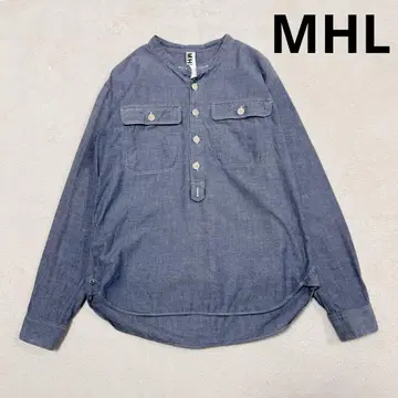 새상품급 MHL 밴드 카라 샴브레이 풀오버 셔츠 S
