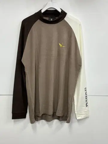 우노피우 CRAZY L/S MOCKNECK 남성용 XL 베이지 x 브라운