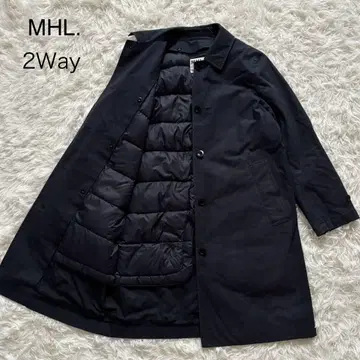 [ MHL. ] 2way 롱 스텐카라 코트 다운 라이너 블랙 M