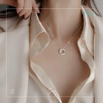 039Nq [엘레강트] 다이아 목걸이 서클 엔 S925 플라티나 코트