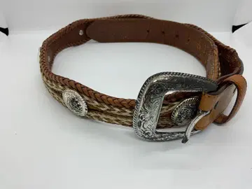 웨스턴 가죽 벨트 콤보 천연 가죽 뜨개질 실버 버클