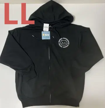 치이카와 지퍼 후드티 여성용 LL 사이즈 서클 블랙 시마무라