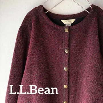 L.L.Bean 버건디 가디건 긴팔 레트로 속기모