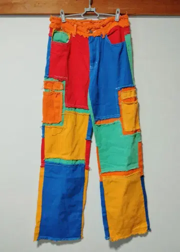 컬러풀 패치워크 팬츠 L 사이즈