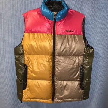 AIGLE 크레이지 패턴 다운 베스트 사이즈 L