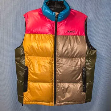 AIGLE 크레이지 패턴 다운 베스트 사이즈 L