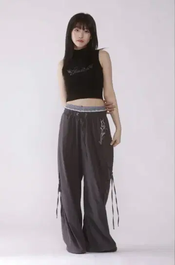 JUDIN 더블 웨이스트 카고 팬츠 그레이