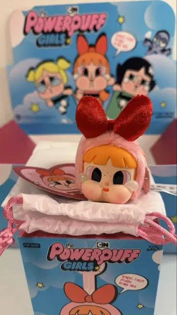 POPMART 크라이 베이비 파워퍼프 걸즈 봉제 인형 블라썸