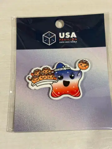 오사카 만박 EXPO 미국관 핀 배지 스파크 USA 타코야키