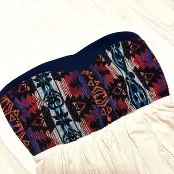 musemuse 베어 원피스 에스닉 패턴 자카드 자수