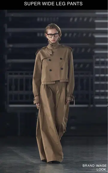 HYKE2025aw 완판템 슈퍼 와이드 레그 팬츠 브라운