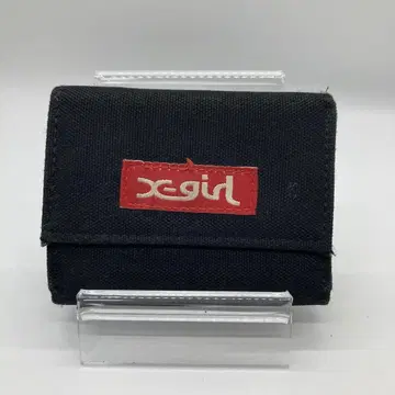 xgirl 3단 폴더형 지갑 블랙 캔버스 여성용 지갑