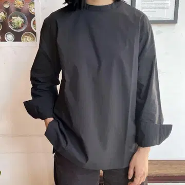 새상품 무인양품 건조하기 쉬운 브로드 긴팔 블라우스 S 블랙