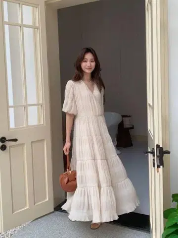 새상품급 벌스데이 바쉬 티어드 플리츠 카슈쿨 원피스 F