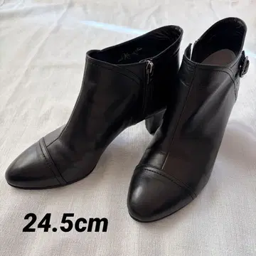 긴자 카네마츠 숏부츠 사이드 지퍼 우천 겸용 24.5 블랙