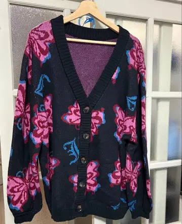 ANNA SUI x 쥬에티 나비 패턴 니트 가디건 긴팔